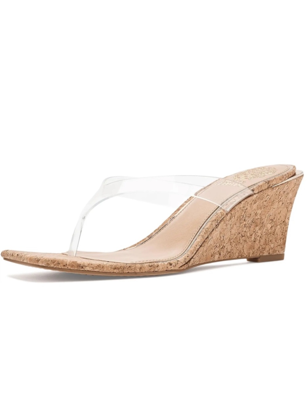 Clear Strap Cork Wedge Sandal